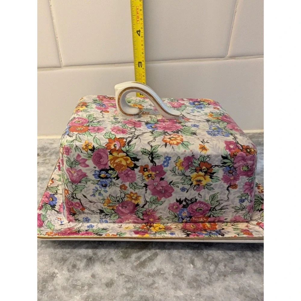 Lord‎ Nelson Floral with Gold Trim Marina 2 Piece Butter Dish